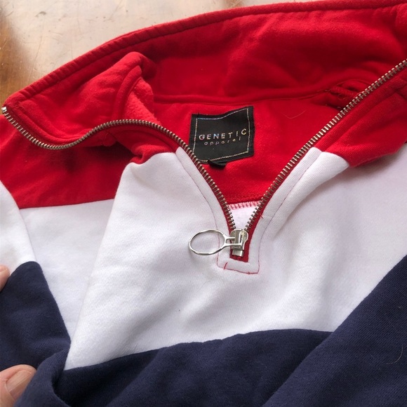 Genetic Apparel Red and White Cowl Neck Sweater with Soft Texture- xs- used - Picture 5 of 7